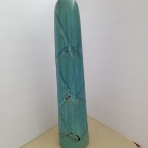 Elegant 18" + Blue Ceramic Handmade Vase Signed